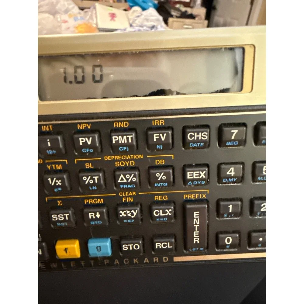 Vintage HP 12C Financial Calculator‎ 1986 Made in Brazil + Case, Works Great